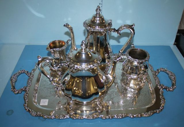 Five Piece Oneida Silverplate Tea Set