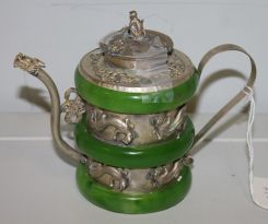 Jade and Silver Teapot