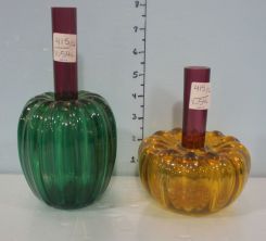 Two Jewel Bud Vases by Chatham Glass Company