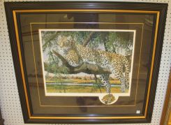 Gary R. Swanson (1941-2010) Limited Edition Lithograph of Reclining Leopard in Tree, Hand Signed in Pencil, Copyright '85