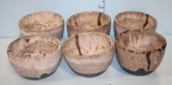 Six Nutmeg Pottery Cups