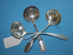 Three Sterling Ladles