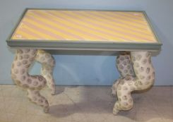 MacKenzie Child's Coffee Table with Pottery Legs
