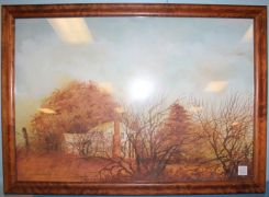 Watercolor of Abandoned Farm House Signed Carole Hardy Pigott (MS Artist)