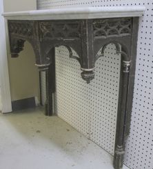 Continental Gothic Revival Painted Marble Top Console