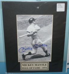 Autographed Photo of Mickey Mantle Hall of Fame 1974