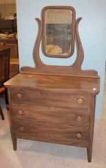 Painted Oak Dresser with Beveled Mirror