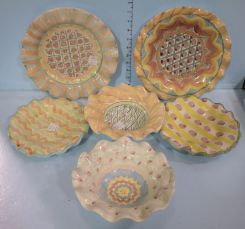 Group of MacKenzie Childs Ltd. Pottery Dishes