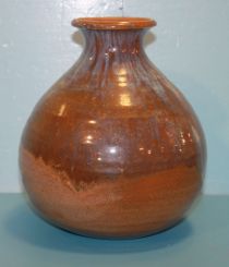 1980's Shearwater Bulbous Vase with Drip Glaze