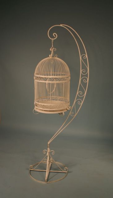 White Iron Bird Cage