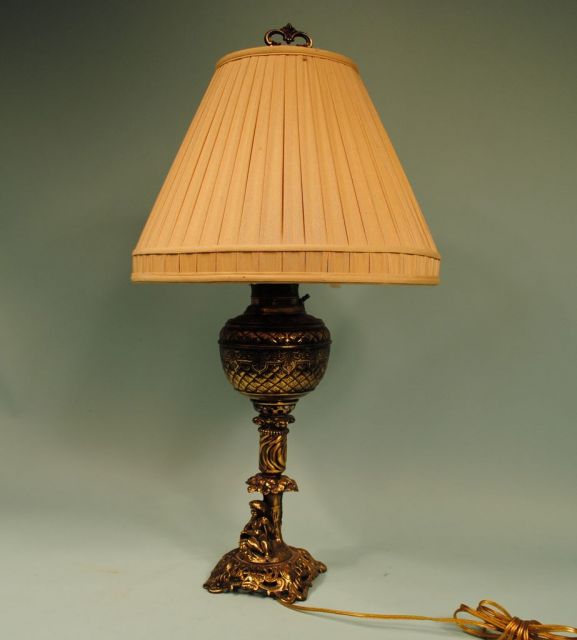 Victorian Brass Parlor Lamp