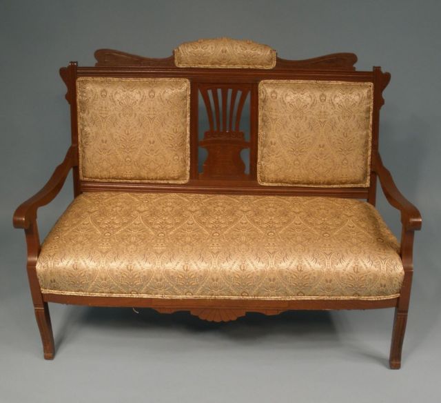 Walnut Eastlake Love Seat