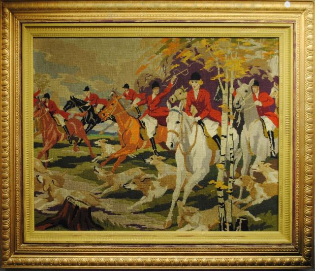 Needlepoint of Fox Hunt