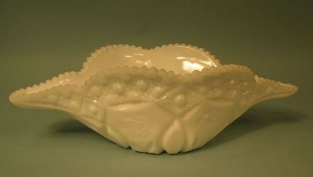 Milk Glass Banana Bowl