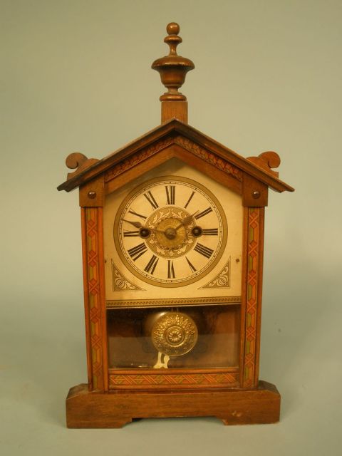 German Inlaid Strike Clock