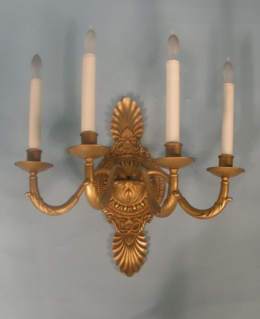 Fifteen (15), Four Brass or Bronze Light Sconces