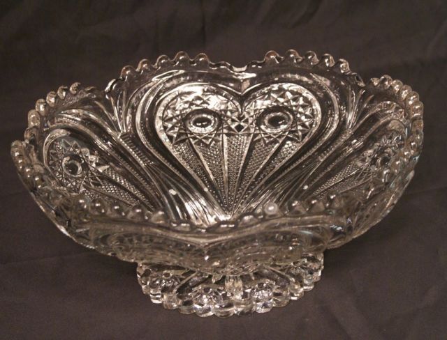 Large Pattern Glass Centerpiece Bowl