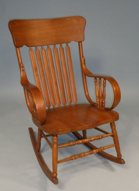 Late 19th Century Oak Arrowback Rocker