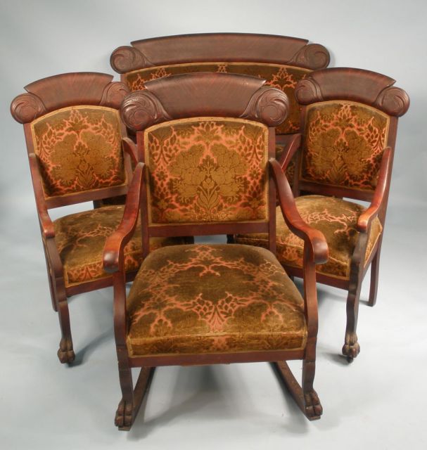 4 Piece Late Victorian Mahogany Parlor Set