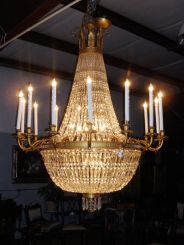 Wonderful Gilt Brass Empire Style Chandelier