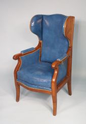 1st Quarter 19th Century Reclining Mahogany Wing Chair