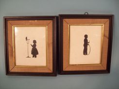 Pair of Silhouettes of Small Children