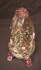 Victorian Freeform Hand Blown  Enameled Vase