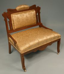 Eastlake Walnut Double Seat Chair