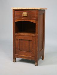 Marble Top Oak Victorian Bedside Stand