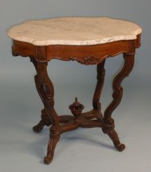 Mid 20th Century Rosewood Marble Turtle Top Table