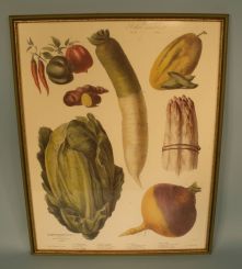 Set of Four Framed French Vegetable Prints