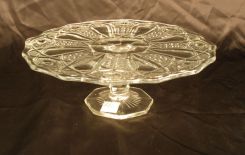Early American Pattern Glass Pedestal Cake Stand