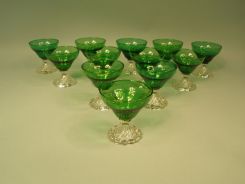 Set of 12 Depression Sherbert Glasses and Set of 6 Depression Water Glasses