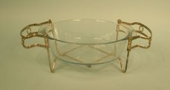 Silverplate Casserole Holder W/ Pyrex Bowl