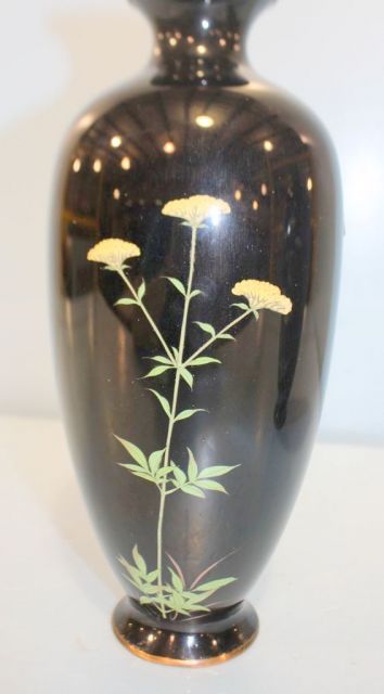 Pair of 19th Century Floral Cloisonne Vases