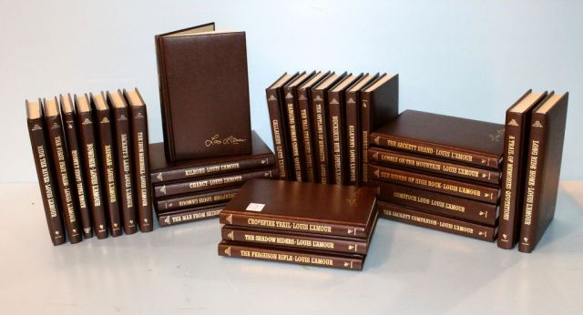 Set of One Hundred and Two Louis L'Amour Leatherette Books