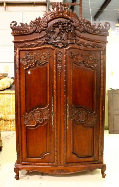 Two Door French Style Mahogany Armoire