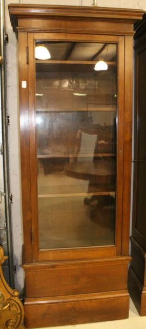 19th Century Mahogany  Five Shelf Bookcase with Glass Door