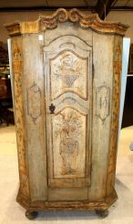 Single Door Distressed and Painted Armoire