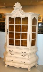 Hand Brushed Painted French China Cabinet