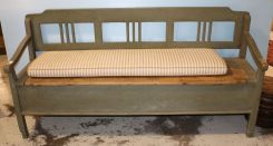Late 19th Century Painted Bench with Lift Up Seat