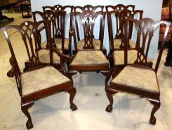 Set of Eight Chippendale Style Dining Chairs