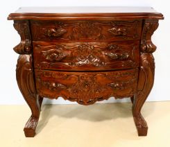 Three Drawer Carved Chest of Drawers