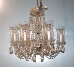 Six Arm Crystal Chandelier