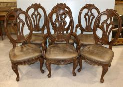 Set of Six Country Style Queen Ann Chairs