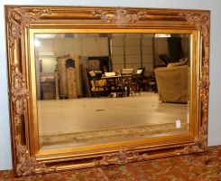 Large Contemporary Beveled Glass Mirror