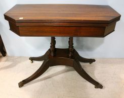 Carved Mahogany Duncan Phyfe Style Card Table