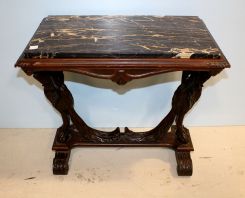 1920's Marble Top Side Table