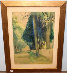 Watercolor of Trees by Karl Wolfe