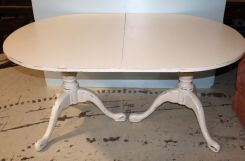 Distressed Painted Queen Anne Dining Table